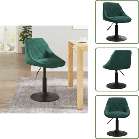 Silla de comedor ajustable - vidaXL Silla de comedor de terciopelo verde oscuro - Silla de comedor con respaldo