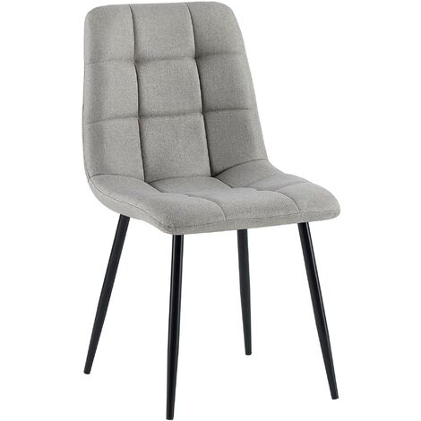 Silla de comedor Antibes de tela Gris claro