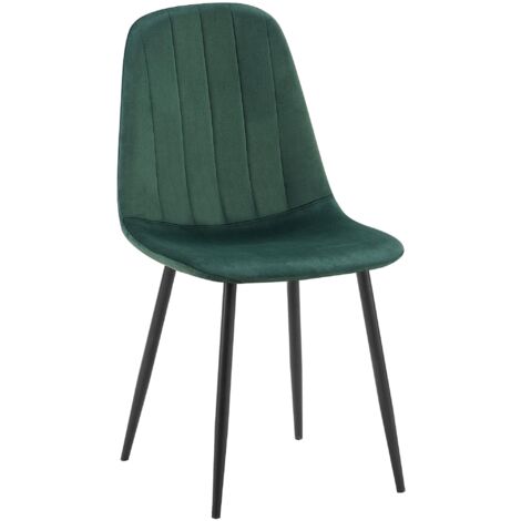 Silla de comedor Baxter en terciopelo Verde