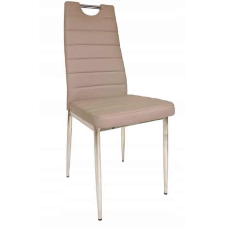 SILLA DE COMEDOR BEIGE, CUERO SINTÉTICO FURNITEX, CON ASA