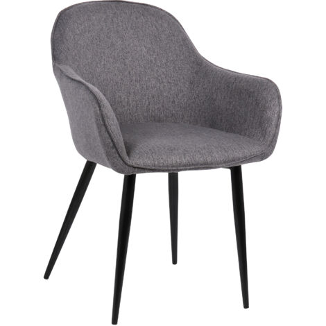 Silla de comedor Boise tapizada en tela Gris oscuro