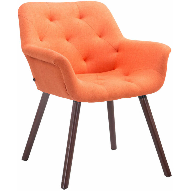 

Silla de comedor cassidy en tela naranja,nogal Rogal