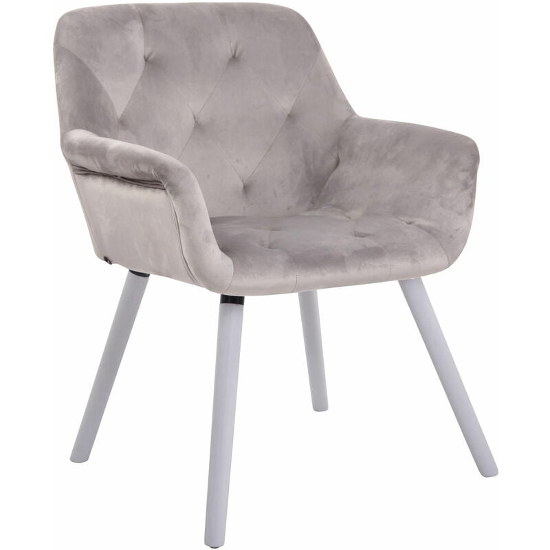 

CLP - Silla De Comedor Cassidy En Terciopelo Gris Blanco