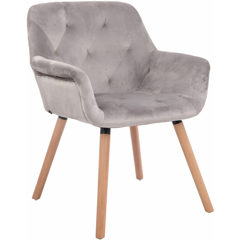 

CLP - Silla De Comedor Cassidy En Terciopelo Gris Natural