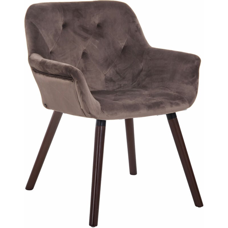 

CLP - Silla De Comedor Cassidy En Terciopelo Gris oscuro Nogal