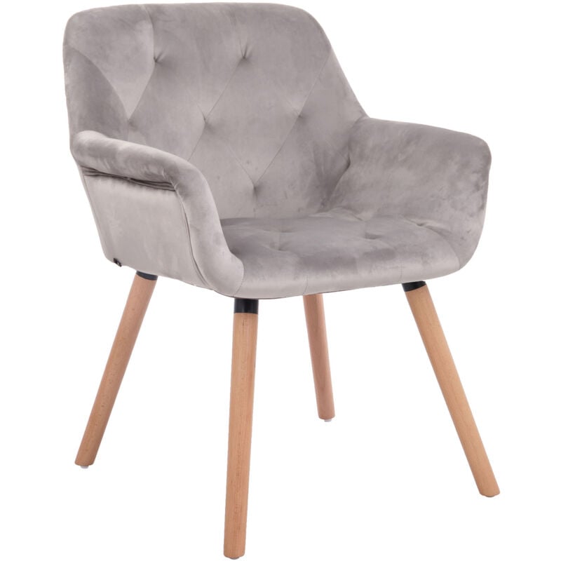 

CLP - Silla De Comedor Cassidy En Terciopelo Gris Natural (roble)