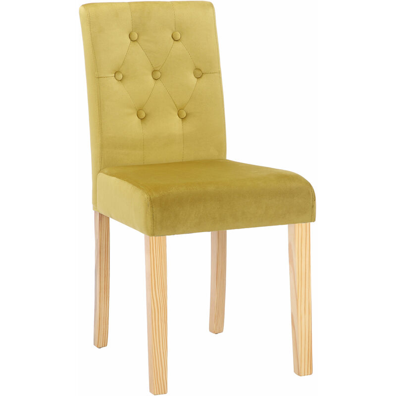 

Silla de comedor cello en terciopelo amarillo,natural - Rogal