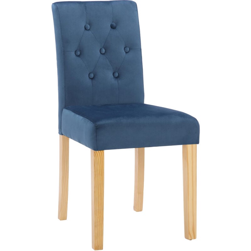 

Silla De Comedor Cello En Terciopelo Azul Natural
