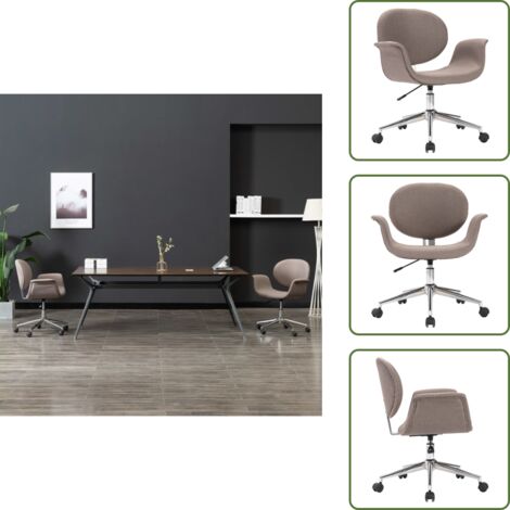 Silla de comedor con altura regulable - vidaXL Silla de comedor giratoria tela gris taupe - Silla de comedor con ruedas