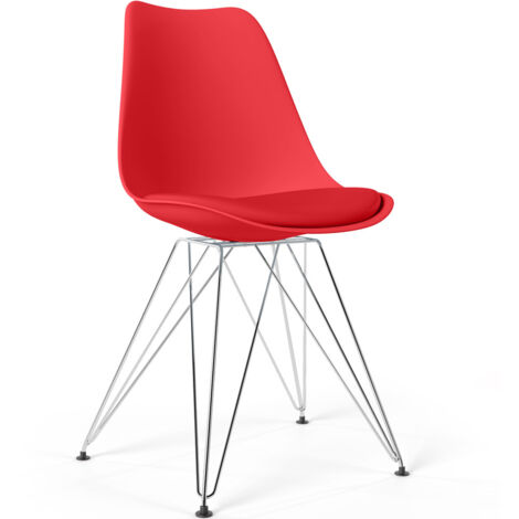 Silla de Comedor con cojín - Diseño Escandinavo y Patas de Metal negro - Skögur