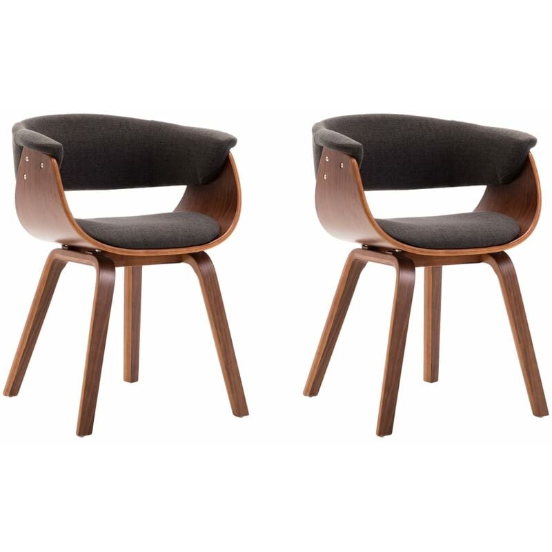

Madera Curvada Sillas de Comedor Tela Gris 2 Unidades - Gris - Vidaxl