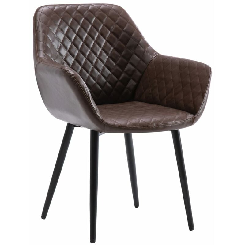 

Silla de comedor cuero sintético marrón oscuro