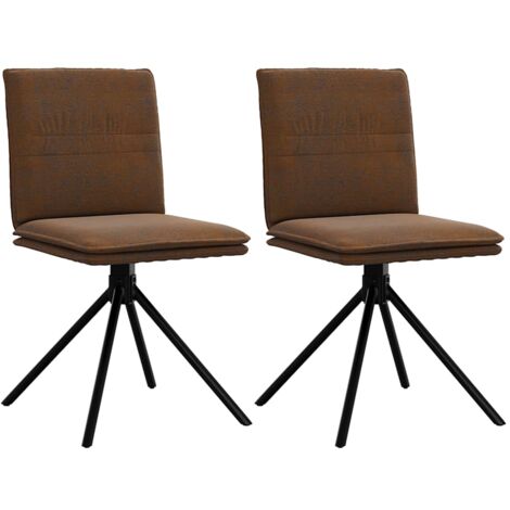 Silla de comedor cuero sintético marrón vidaXL