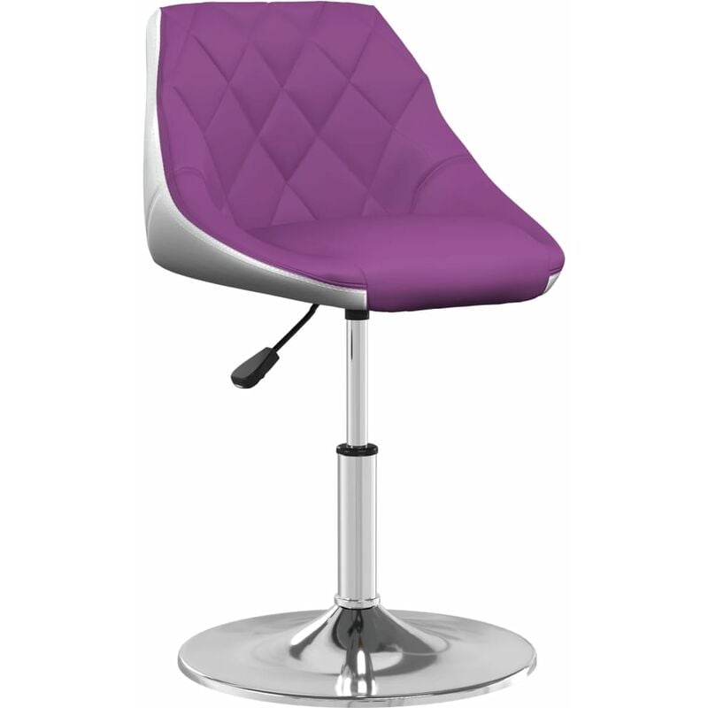 

Silla de comedor cuero sintético morado y blanco