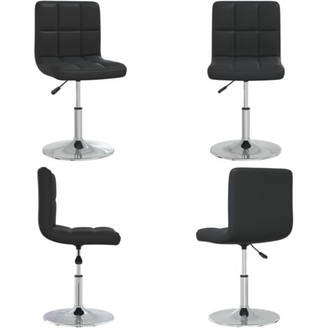Silla de comedor cuero sintético negra - Cuero sintético - Silla giratoria