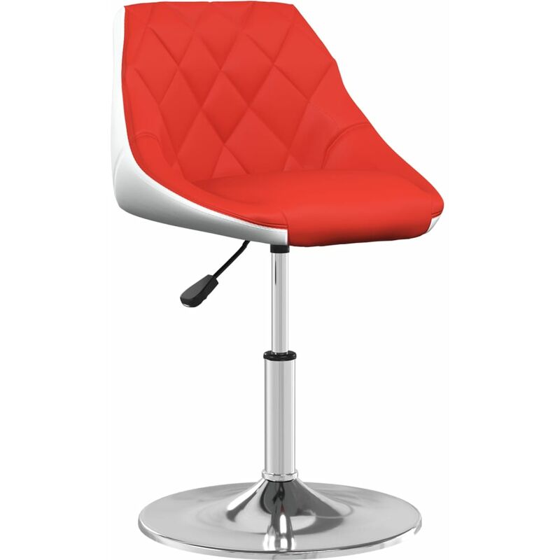 

Silla de comedor cuero sintético rojo y blanco