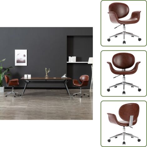 Silla de comedor cuero sintético - vidaXL Silla de comedor giratoria cuero sintético marrón - Silla de comedor marrón