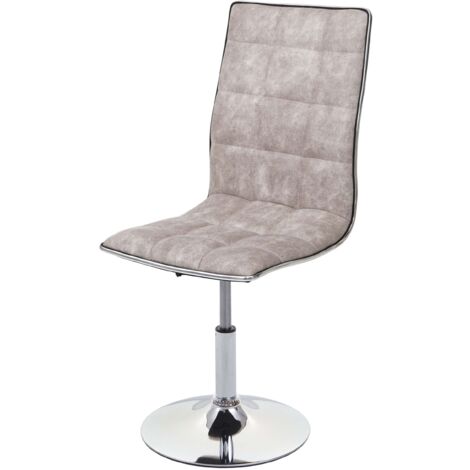 Silla de comedor de cocina giratoria regulable en altura en tela gris vintage base de acero 040002213