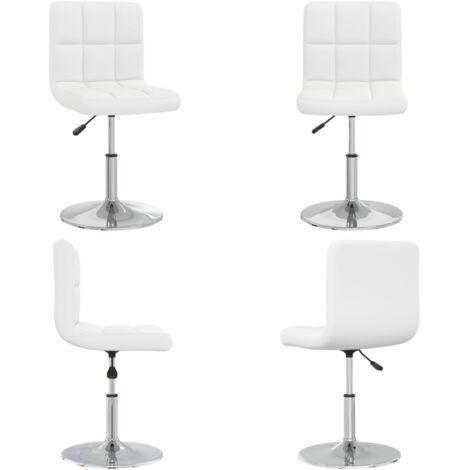 Silla de comedor de cuero sintético blanco - Cuero sintético - Silla giratoria