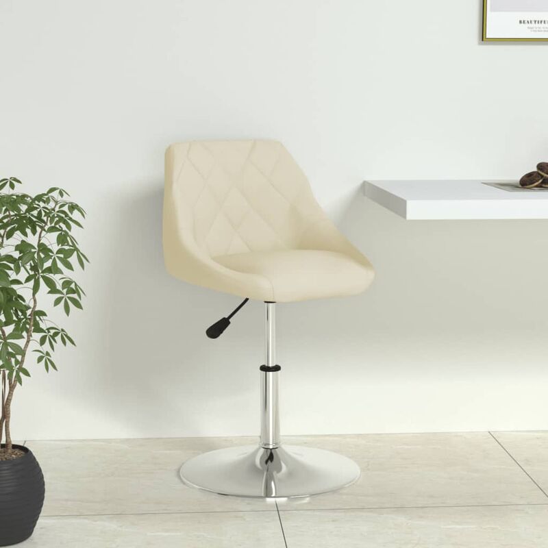 

Silla de comedor de cuero sintético color crema