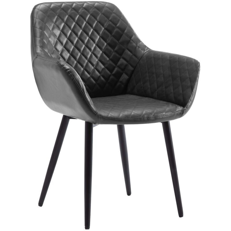 

Silla de comedor de cuero sintético gris