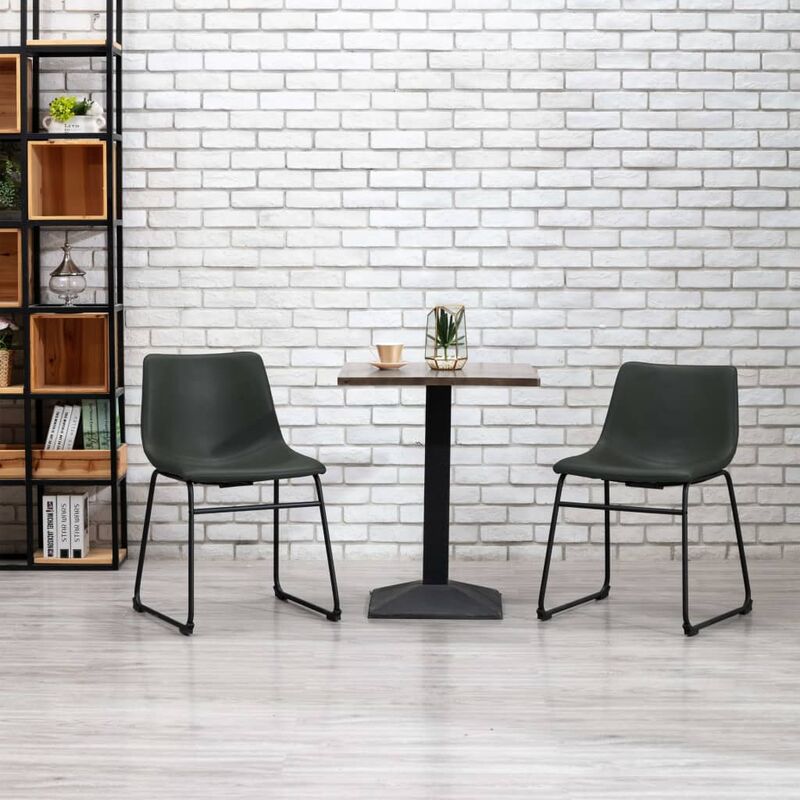

Silla de comedor de cuero sintético gris