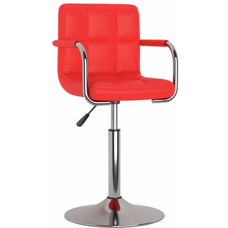 

Silla de comedor de cuero sintético rojo