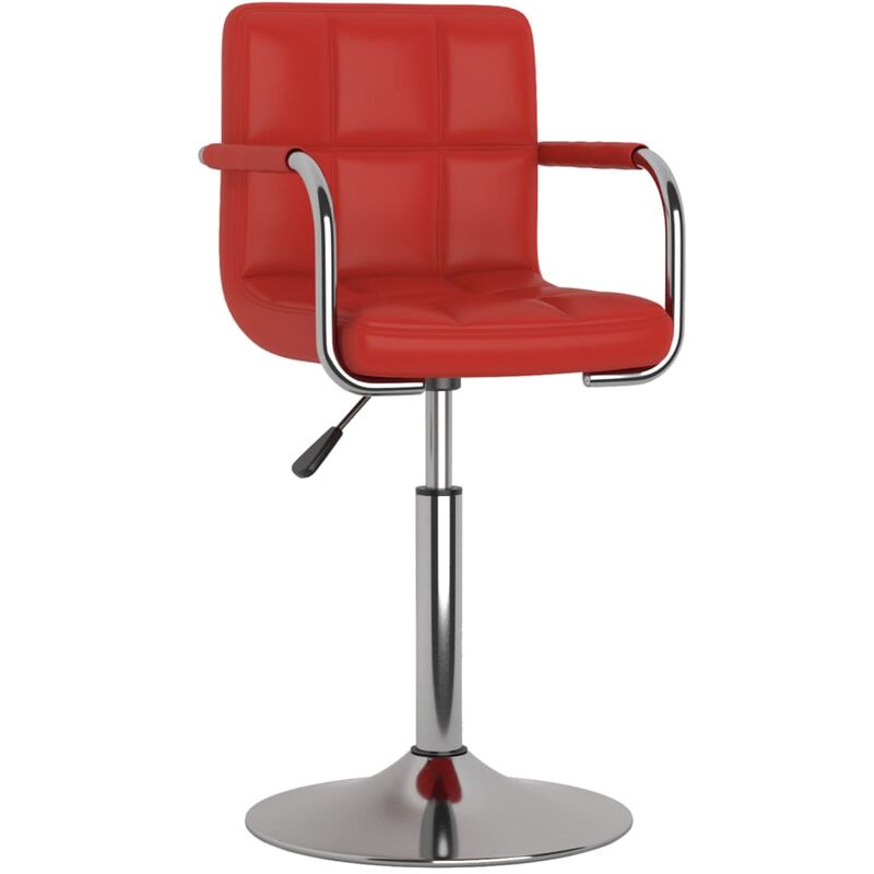 

Silla de comedor de cuero sintético rojo tinto