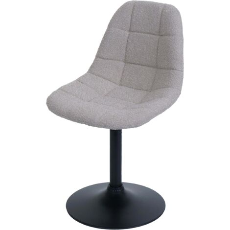 Silla de comedor de diseño contemporáneo giratoria 360° en tejido bouclé color topo con patas de acero negro mate 040009880