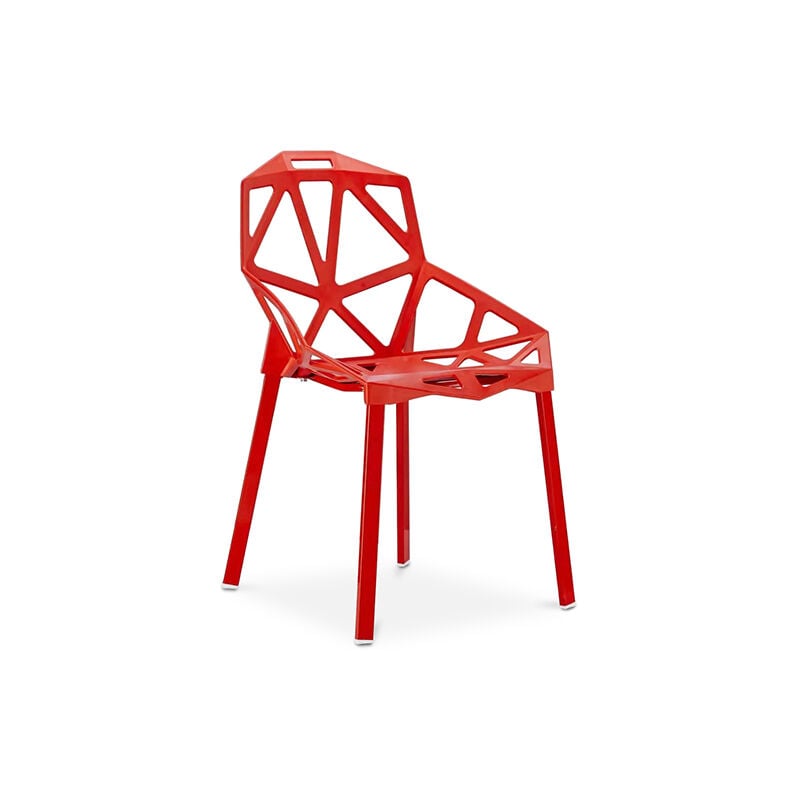 

Privatefloor - Silla de comedor de diseño Iconic - PP y metal Rojo