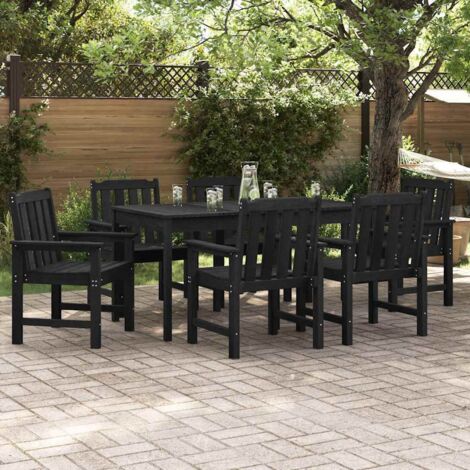 Silla de comedor de jardín. 6 pcs Negro 65.5 x 55.5 x 88cm
