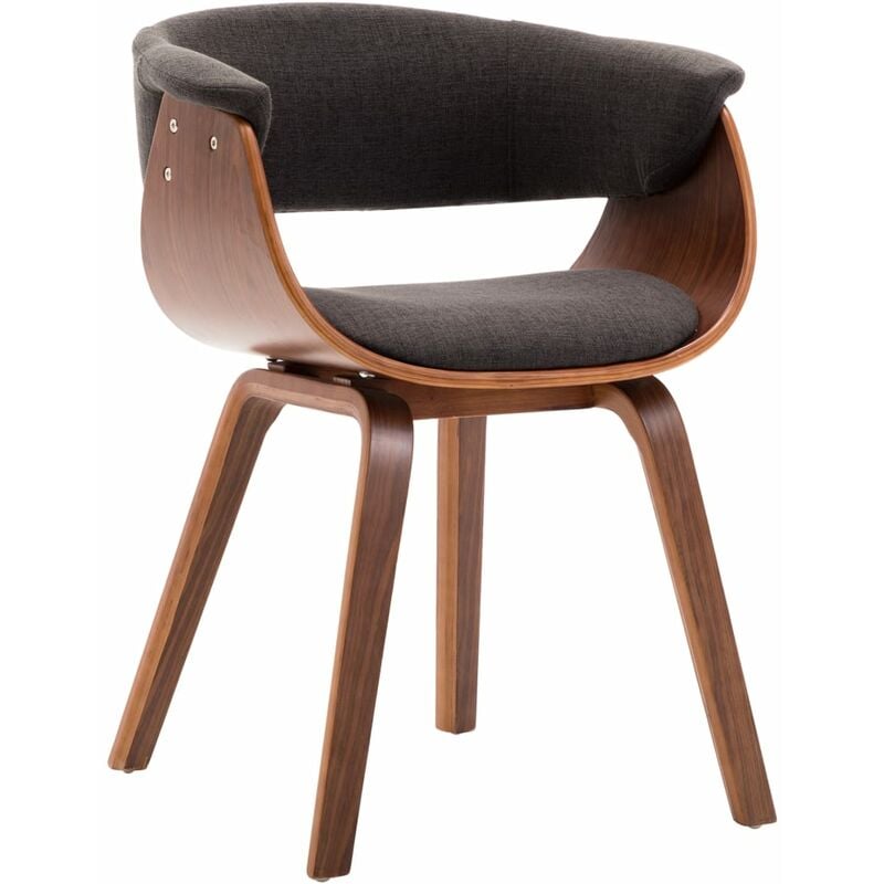 

Silla de comedor de madera curvada y tela gris