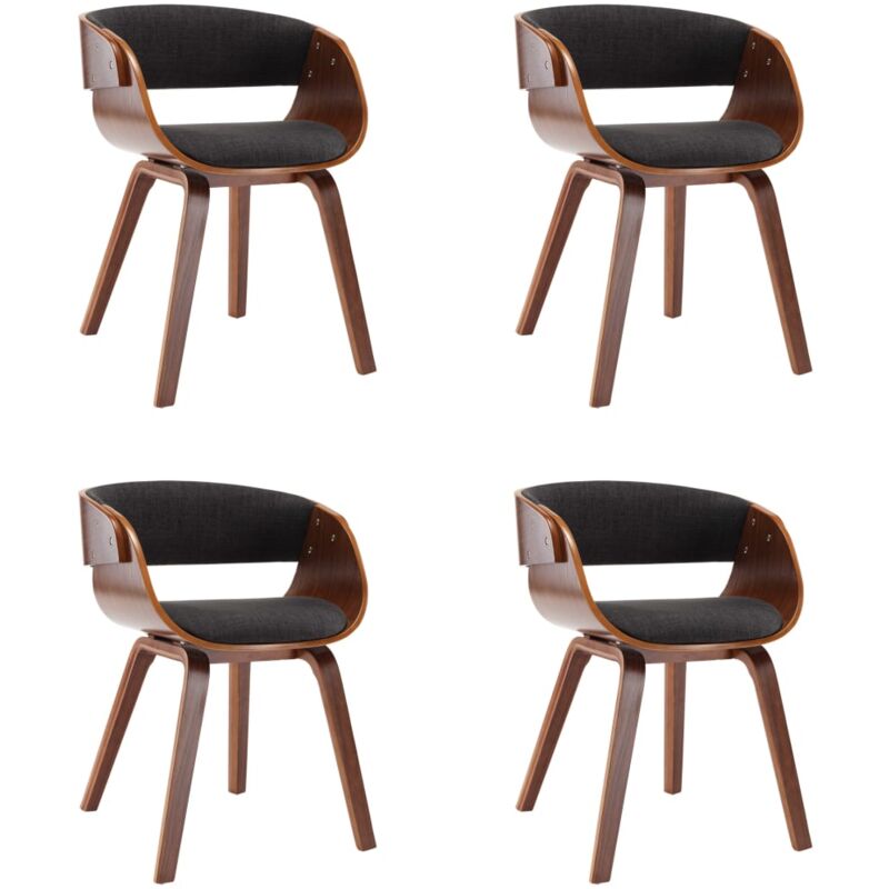 

Madera Curvada Sillas de Comedor 4 Unidades Tela Gris - Gris - Vidaxl