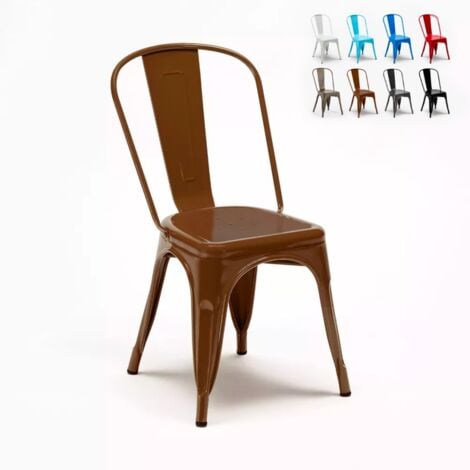 silla de comedor de metal para cocinas y bares steel one - Marrón