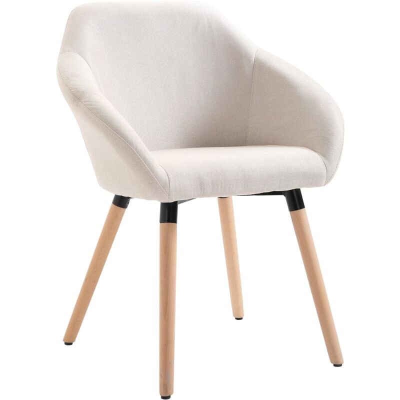 

Silla de comedor de tela color crema