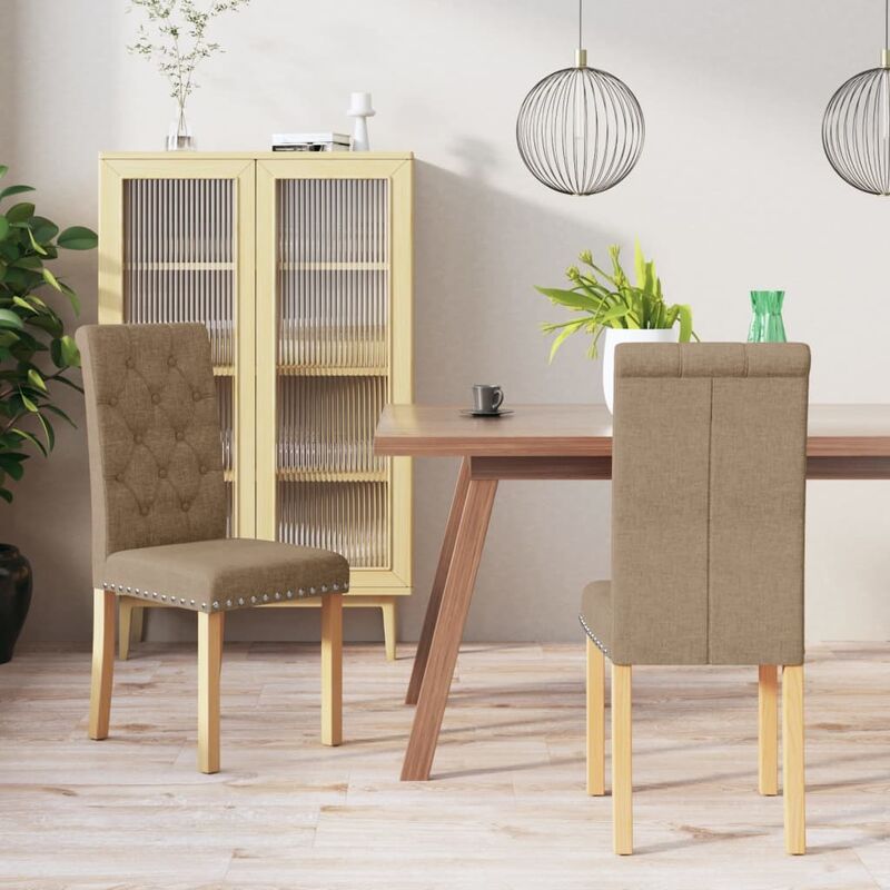 

Silla de comedor de tela gris taupe 2 unidades