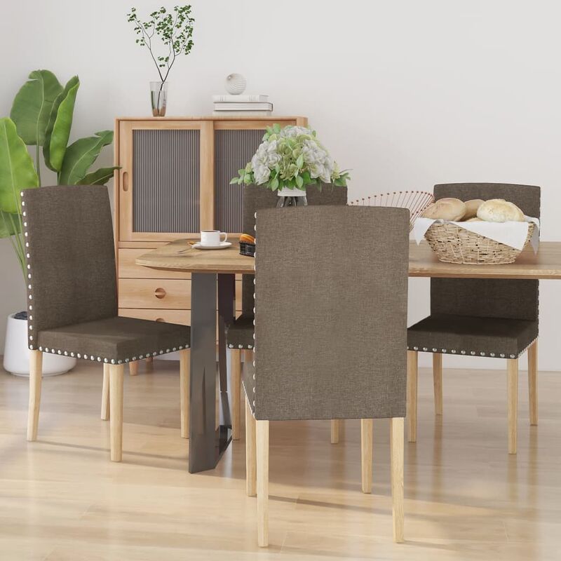 

Silla de comedor de tela gris taupe 4 unidades