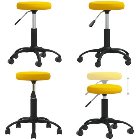 Silla de comedor de terciopelo amarillo mostaza - Silla giratoria - Silla de bar