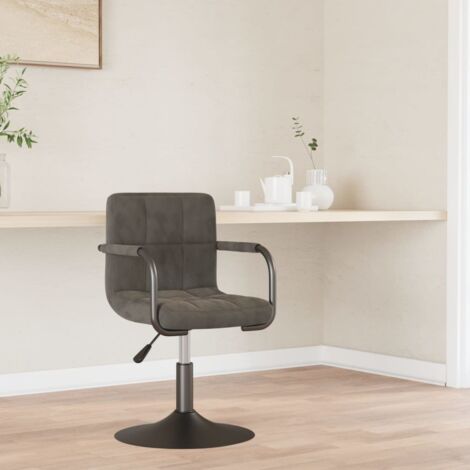 Silla de comedor de terciopelo gris oscuro vidaXL