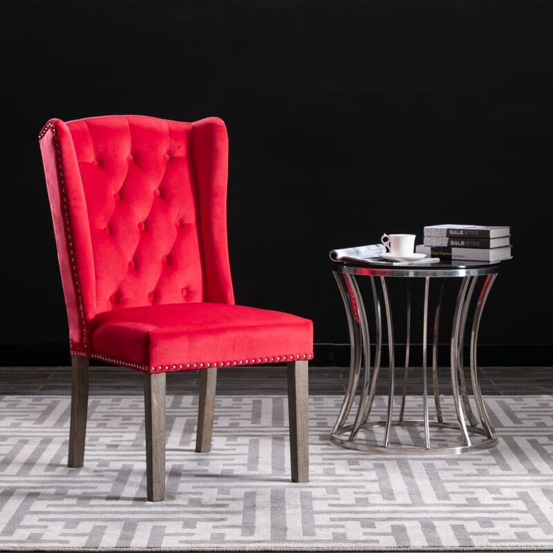 

Silla de comedor de terciopelo rojo