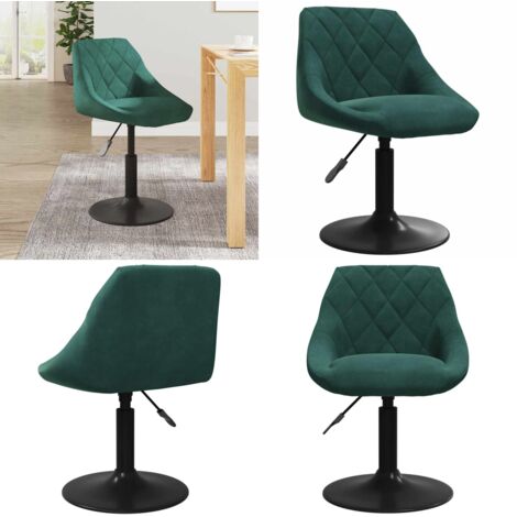 Silla de comedor de terciopelo verde oscuro - Silla de comedor verde oscuro - Silla de comedor con mecanismo de elevación
