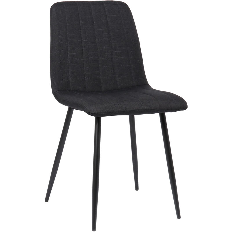 

Silla de comedor dijon tela,negro - Rogal