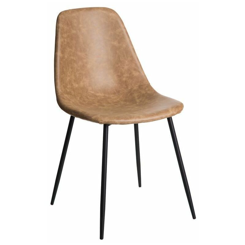 

Fanmuebles - Silla de comedor diseño Beige PU/metal salón
