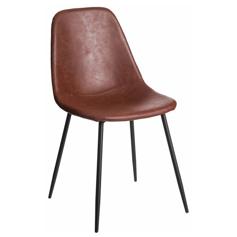 

Silla de comedor diseño símil piel marrón