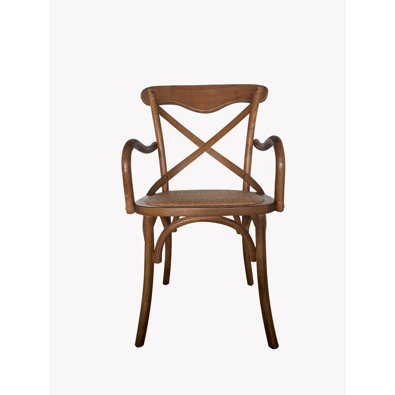

Silla de Comedor DKD Home Decor Marrón Ratán Madera de olmo (55 x 57 x 92 cm)