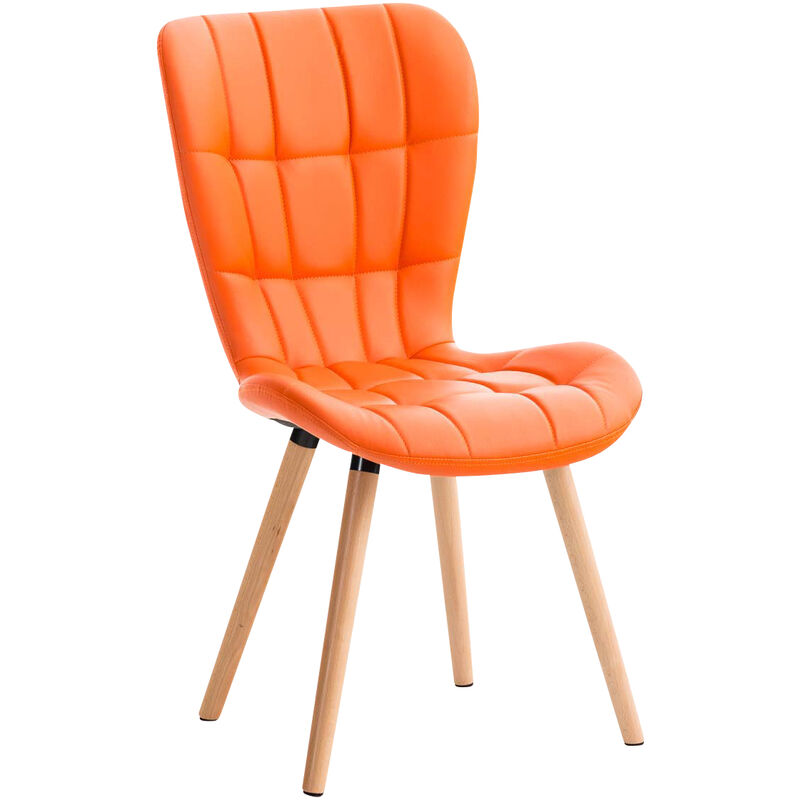 

Silla de comedor elda tapizada en cuero sintético naranja Rogal