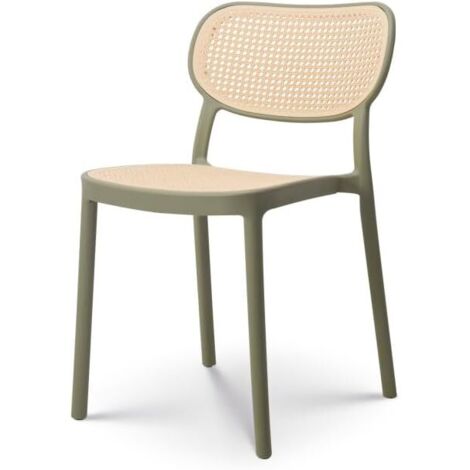 Silla de comedor  en color verde estilo vintage.