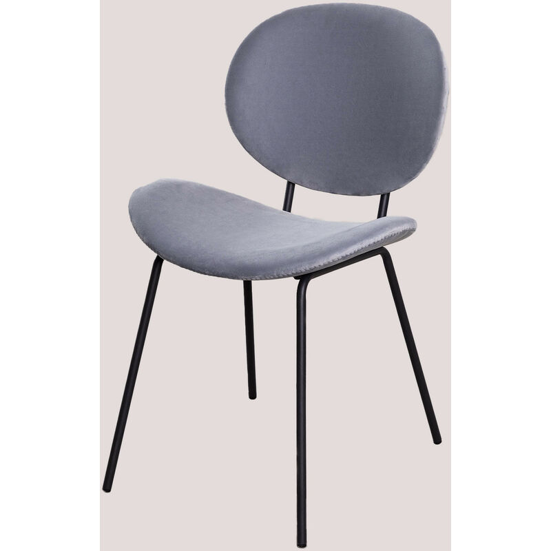 

Silla de Comedor en Terciopelo Laure Negro Delfín - Sklum