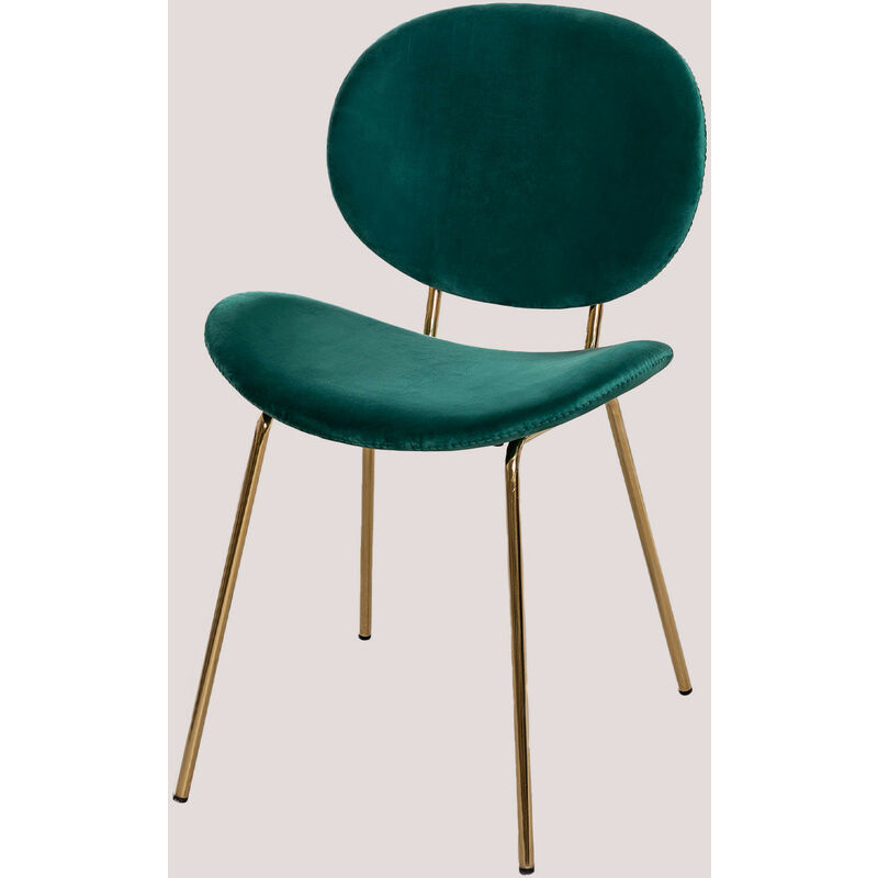 

Silla de Comedor en Terciopelo Laure Dorado Verde Jungla - Sklum