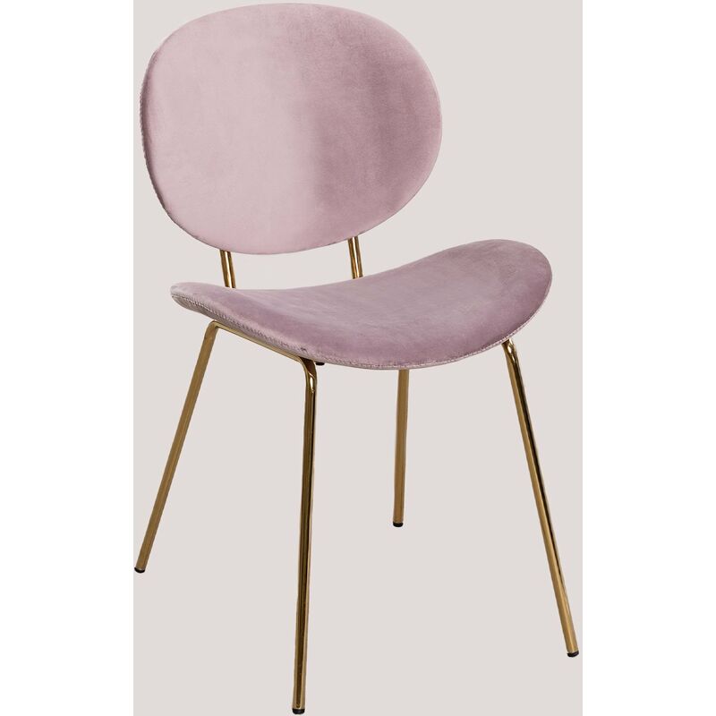 

Silla de Comedor en Terciopelo Laure Dorado Rosa Malva Pálido - Sklum